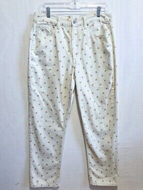 American Eagle Floral Roses Mom Jeans 12